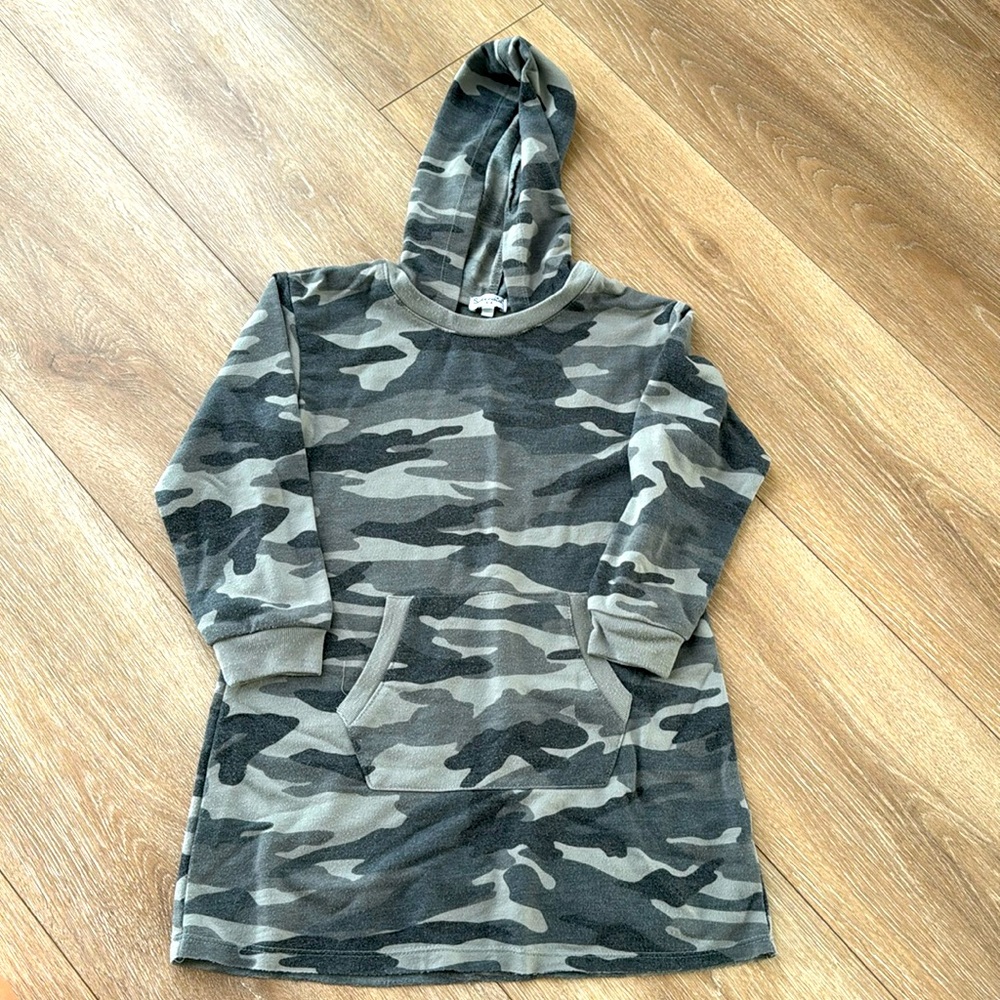 Splendid camo sweater dress with hood